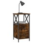 Mesita de noche madera de ingeniería roble ahumado 34x35,5x70cm de vidaXL, Mesitas de noche - Ref: Foro24-825947, Precio: 55,...
