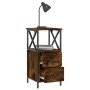 Mesita de noche madera de ingeniería roble ahumado 34x35,5x70cm de vidaXL, Mesitas de noche - Ref: Foro24-825947, Precio: 55,...