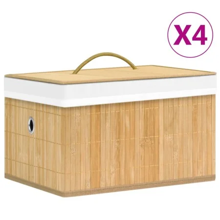 Cajas de almacenamiento de bambú 4 unidades de vidaXL, Cestas para almacenaje - Ref: Foro24-320765, Precio: 46,88 €, Descuent...