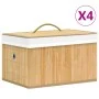 Cajas de almacenamiento de bambú 4 unidades de vidaXL, Cestas para almacenaje - Ref: Foro24-320765, Precio: 46,88 €, Descuent...