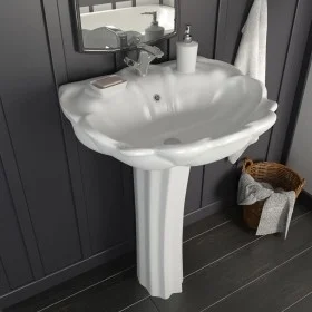 Lavabo de pie de cerámica blanco 580x510x200 mm de vidaXL, Lavabos - Ref: Foro24-143005, Precio: 200,24 €, Descuento: %