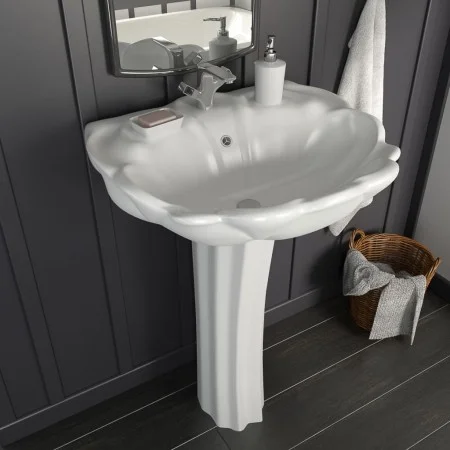 Freistehendes Waschbecken aus weißer Keramik, 580 x 510 x 200 mm von vidaXL, Sinkt - Ref: Foro24-143005, Preis: 200,24 €, Rab...