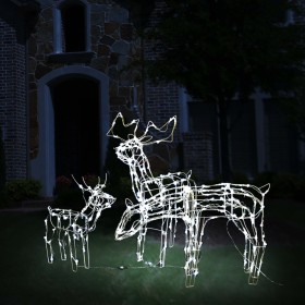 Renos de Navidad de luces 229 LEDs 3 piezas de vidaXL, Luces de Navidad - Ref: Foro24-51011, Precio: 90,21 €, Descuento: %