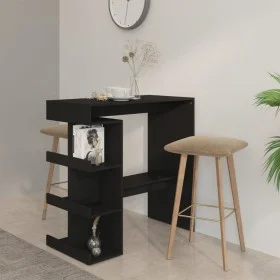 Mesa bar estante almacenaje contrachapada negro 100x50x101,5 cm de vidaXL, Mesas de cocina y de comedor - Ref: Foro24-809450,...