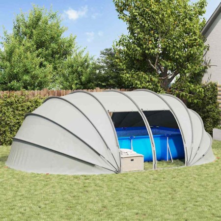 Tienda de piscina tipo cúpula Gris 640 x 432 x 205 cm en Cubiertas de piscina | Comprar online en Foru.es