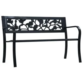 Black steel garden bench 125 cm by vidaXL, garden benches - Ref: Foro24-47942, Price: 90,39 €, Discount: %