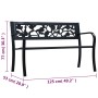 Banco de jardín acero negro 125 cm de vidaXL, Bancos de jardín - Ref: Foro24-47942, Precio: 82,03 €, Descuento: %