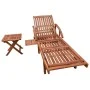 Adjustable sun lounger with solid acacia wood side table by vidaXL, Loungers - Ref: Foro24-42594, Price: 210,32 €, Discount: %