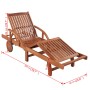 Tumbona ajustable con mesita madera maciza de acacia de vidaXL, Tumbonas - Ref: Foro24-42594, Precio: 195,85 €, Descuento: %