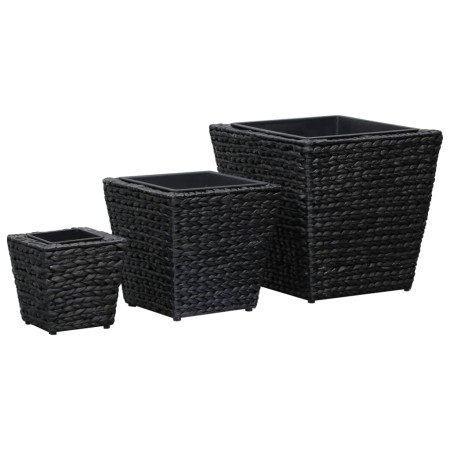 Conjunto de arriates 3 piezas jacinto de agua negro de vidaXL, Maceteros y jardineras - Ref: Foro24-45573, Precio: 78,82 €, D...