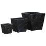 Conjunto de arriates 3 piezas jacinto de agua negro de vidaXL, Maceteros y jardineras - Ref: Foro24-45573, Precio: 78,82 €, D...