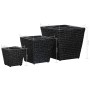 Conjunto de arriates 3 piezas jacinto de agua negro de vidaXL, Maceteros y jardineras - Ref: Foro24-45573, Precio: 78,82 €, D...