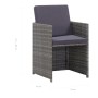 Set comedor de jardín 9 piezas y cojines ratán sintético gris de vidaXL, Conjuntos de jardín - Ref: Foro24-46377, Precio: 599...