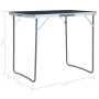 Mesa de camping plegable con estructura de metal gris 80x60 cm de vidaXL, Mobiliario de camping - Ref: Foro24-48171, Precio: ...