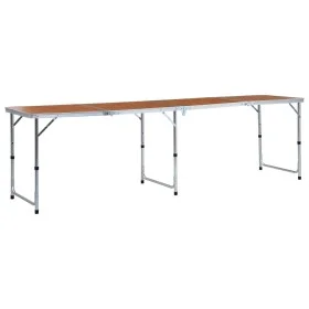 Mesa de camping plegable de aluminio 240x60 cm de vidaXL, Mobiliario de camping - Ref: Foro24-48176, Precio: 109,69 €, Descue...