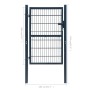 Puerta de valla de acero gris antracita 106x248 cm de vidaXL, Puertas de jardín - Ref: Foro24-142027, Precio: 245,47 €, Descu...