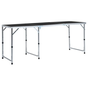 Mesa de camping plegable de aluminio gris 180x60 cm de vidaXL, Mobiliario de camping - Ref: Foro24-48175, Precio: 86,91 €, De...