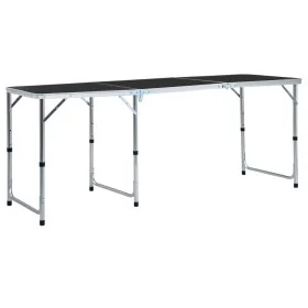 Mesa de camping plegable de aluminio gris 180x60 cm de vidaXL, Mobiliario de camping - Ref: Foro24-48175, Precio: 85,34 €, De...