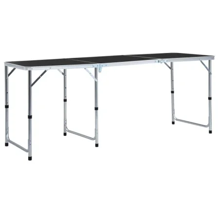 Mesa de camping plegable de aluminio gris 180x60 cm de vidaXL, Mobiliario de camping - Ref: Foro24-48175, Precio: 85,34 €, De...