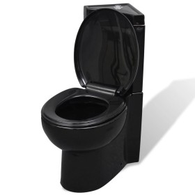 Inodoro WC de esquina cerámica negro de vidaXL, Baños - Ref: Foro24-141134, Precio: 304,23 €, Descuento: %