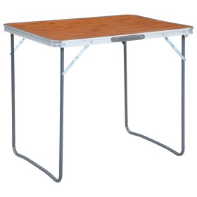 Mesa de camping plegable con estructura metálica 80x60 cm de vidaXL, Mobiliario de camping - Ref: Foro24-48170, Precio: 47,01...