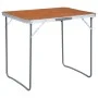 Mesa de camping plegable con estructura metálica 80x60 cm de vidaXL, Mobiliario de camping - Ref: Foro24-48170, Precio: 46,14...