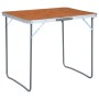 Mesa de camping plegable con estructura metálica 80x60 cm de vidaXL, Mobiliario de camping - Ref: Foro24-48170, Precio: 47,01...