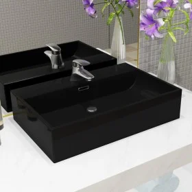 Waschbecken mit Loch für schwarze Keramikarmatur 60,5x42,5x14,5 cm von vidaXL, Sinkt - Ref: Foro24-142742, Preis: 124,22 €, R...