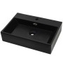 Lavabo con orificio para grifo cerámica negro 60,5x42,5x14,5 cm de vidaXL, Lavabos - Ref: Foro24-142742, Precio: 126,29 €, De...