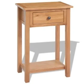 Solid oak wood console table 50x32x75 cm by vidaXL, Nightstands - Ref: Foro24-243932, Price: 169,36 €, Discount: %