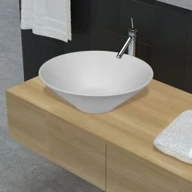 Lavabo de cerámica porcelana Art blanco de vidaXL, Lavabos - Ref: Foro24-140706, Precio: 45,35 €, Descuento: %