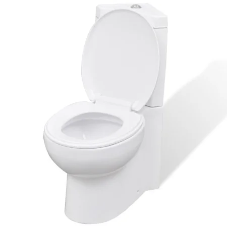 Inodoro WC de esquina cerámica blanco de vidaXL, Baños - Ref: Foro24-141133, Precio: 258,84 €, Descuento: %