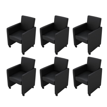 Sillas de comedor 6 unidades cuero sintético negro de vidaXL, Sillas de comedor - Ref: Foro24-160184, Precio: 898,01 €, Descu...