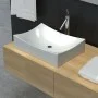 Lavabo de cerámica porcelana Art blanco con brillo de vidaXL, Lavabos - Ref: Foro24-140700, Precio: 74,67 €, Descuento: %