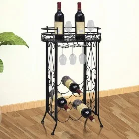 Botellero de metal con soportes para copas para 9 botellas de vidaXL, Botelleros - Ref: Foro24-240940, Precio: 58,73 €, Descu...