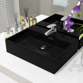 Black ceramic sink with tap hole 51.5x38.5x15 cm by vidaXL, Sinks - Ref: Foro24-142741, Price: 94,27 €, Discount: %