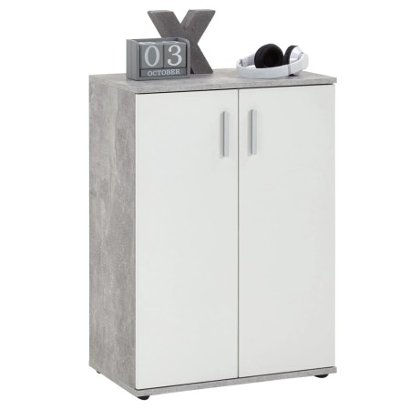 FMD Armario/baúl con 2 puertas blanco y gris de FMD, Armarios roperos - Ref: Foro24-428684, Precio: 124,52 €, Descuento: %