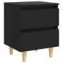 Mesita de noche patas de madera pino maciza negro 40x35x50 cm de vidaXL, Mesitas de noche - Ref: Foro24-805853, Precio: 42,42...