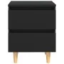 Mesita de noche patas de madera pino maciza negro 40x35x50 cm de vidaXL, Mesitas de noche - Ref: Foro24-805853, Precio: 42,42...
