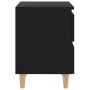 Mesita de noche patas de madera pino maciza negro 40x35x50 cm de vidaXL, Mesitas de noche - Ref: Foro24-805853, Precio: 42,98...