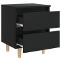 Mesita de noche patas de madera pino maciza negro 40x35x50 cm de vidaXL, Mesitas de noche - Ref: Foro24-805853, Precio: 42,42...