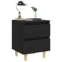 Mesita de noche patas de madera pino maciza negro 40x35x50 cm de vidaXL, Mesitas de noche - Ref: Foro24-805853, Precio: 42,42...