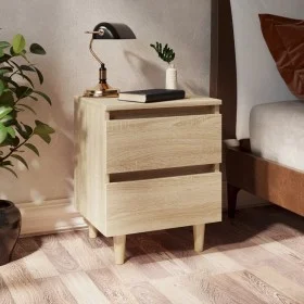 Nachttisch, Beine aus massiver Sonoma-Eiche, 40 x 35 x 50 cm von vidaXL, Nachttische - Ref: Foro24-805857, Preis: 50,52 €, Ra...