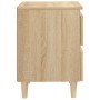 Mesita de noche patas madera maciza roble Sonoma 40x35x50 cm de vidaXL, Mesitas de noche - Ref: Foro24-805857, Precio: 51,35 ...