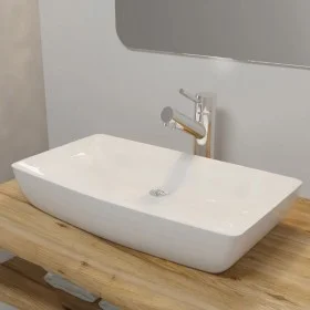 Luxuriöses rechteckiges weißes Keramikwaschbecken 71x39 cm von vidaXL, Sinkt - Ref: Foro24-140691, Preis: 106,69 €, Rabatt: %
