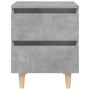 Mesita de noche con patas madera pino gris hormigón 40x35x50 cm de vidaXL, Mesitas de noche - Ref: Foro24-805859, Precio: 45,...