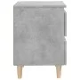 Mesita de noche con patas madera pino gris hormigón 40x35x50 cm de vidaXL, Mesitas de noche - Ref: Foro24-805859, Precio: 45,...