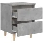 Mesita de noche con patas madera pino gris hormigón 40x35x50 cm de vidaXL, Mesitas de noche - Ref: Foro24-805859, Precio: 45,...