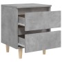 Mesita de noche con patas madera pino gris hormigón 40x35x50 cm de vidaXL, Mesitas de noche - Ref: Foro24-805859, Precio: 45,...