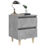 Mesita de noche con patas madera pino gris hormigón 40x35x50 cm de vidaXL, Mesitas de noche - Ref: Foro24-805859, Precio: 45,...